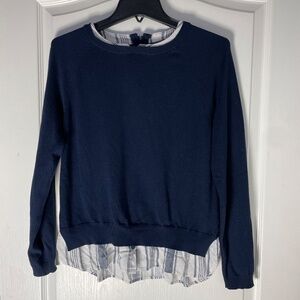 Size S Navy Blue Cotton Knit Jumper